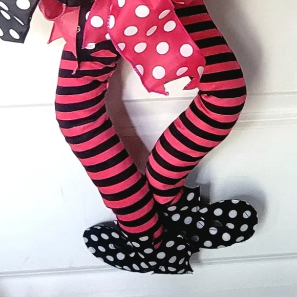 XL Halloween Pumpkin Witch Wreath Deco Mesh Bow - Picture 10 of 12